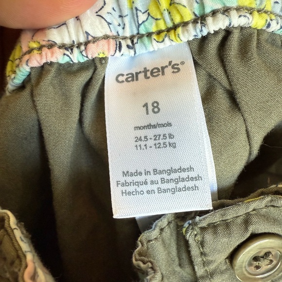 Carter's Olive Green Baby capri pants - Picture 3 of 3